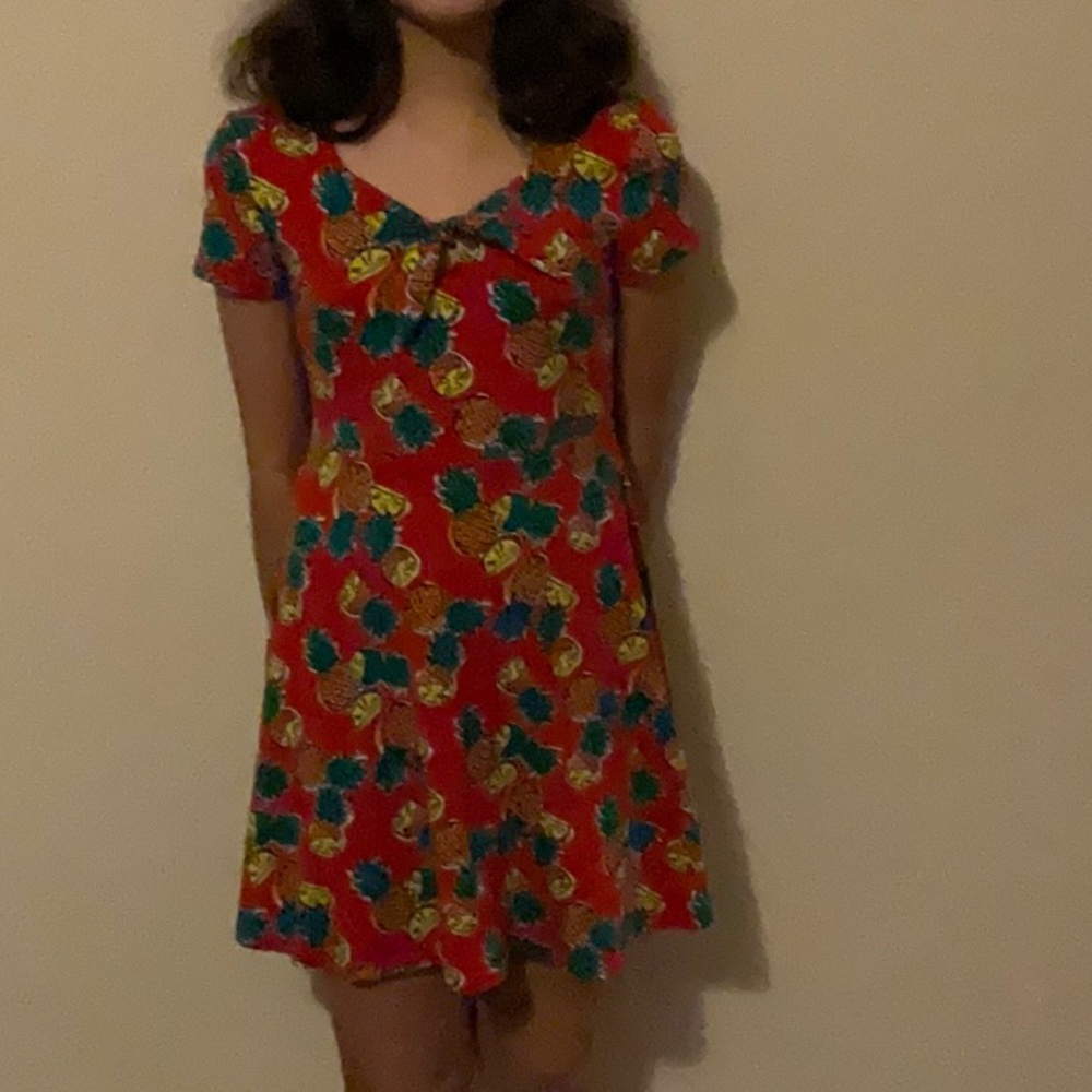 Red fruit dress